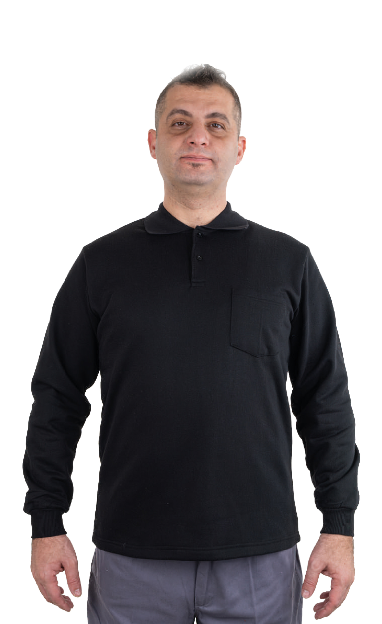 SİYAH POLO YAKA SWEAT