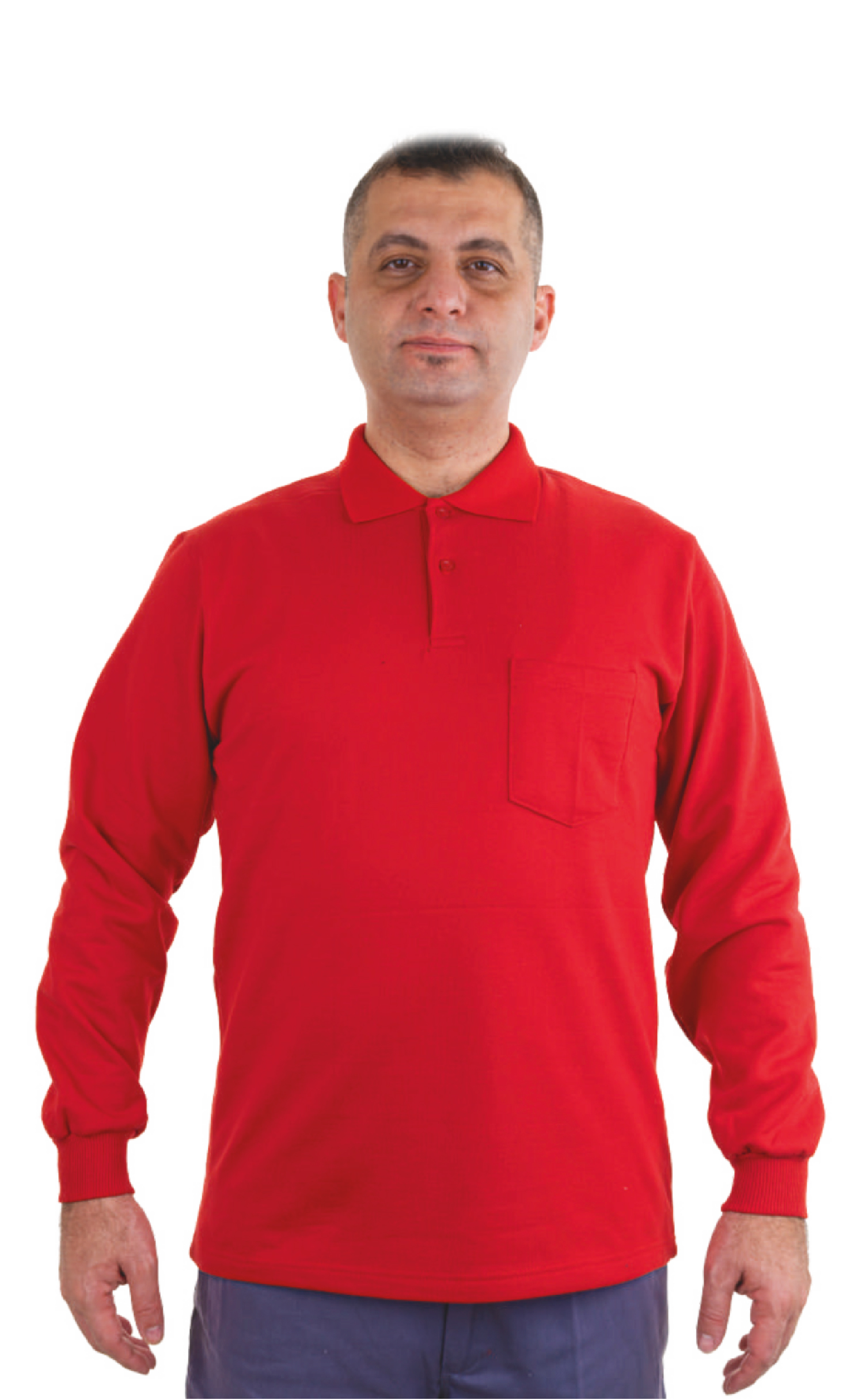 KIRMIZI POLO YAKA SWEAT