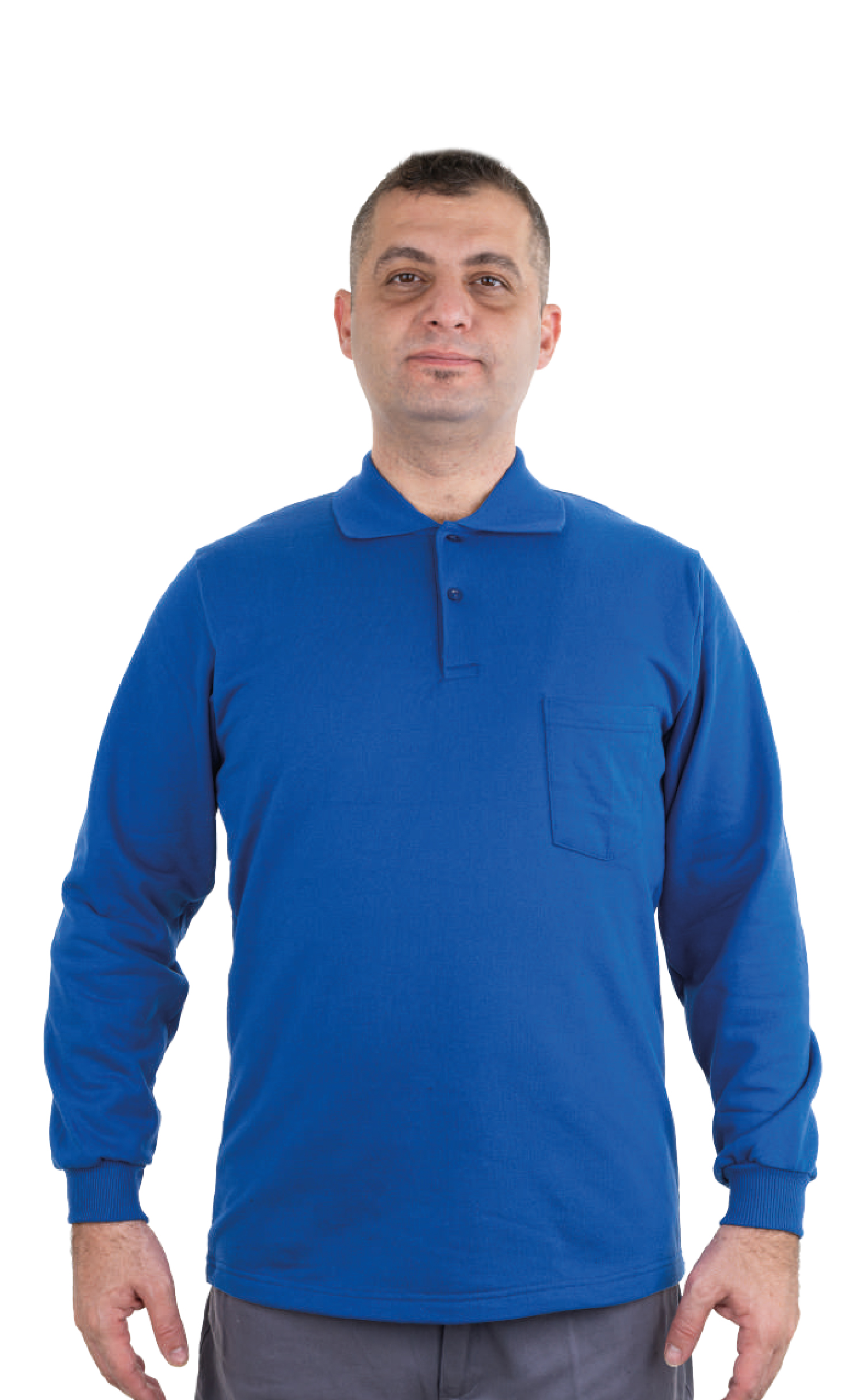 SAKS MAVİ POLO YAKA SWEAT