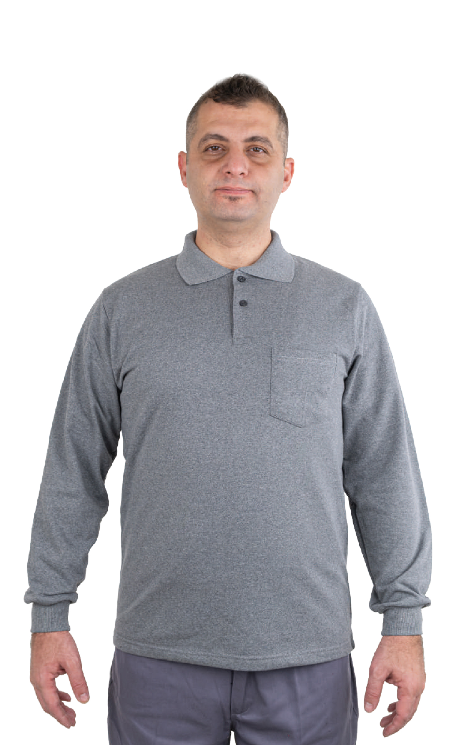 GRİ POLO YAKA SWEAT