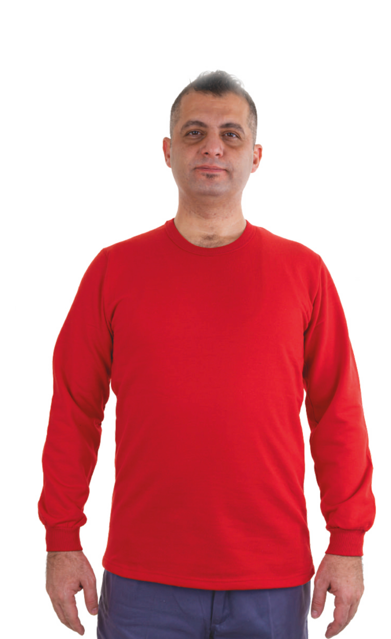 KIRMIZI SIFIR YAKA SWEAT
